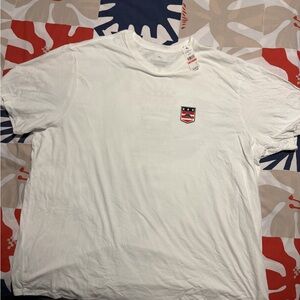 Tommy Bahama White Tee with Red and Blue Patch